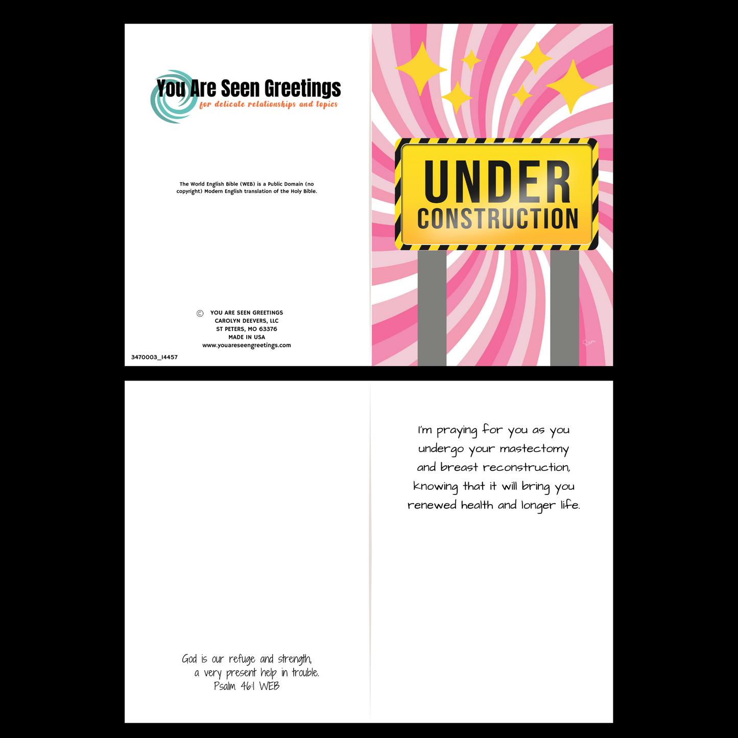 Under Construction: Support During Mastectomy Greeting Card with scripture