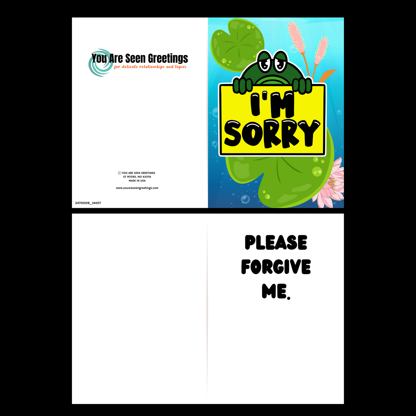 Please forgive me Frog Apology Greeting card