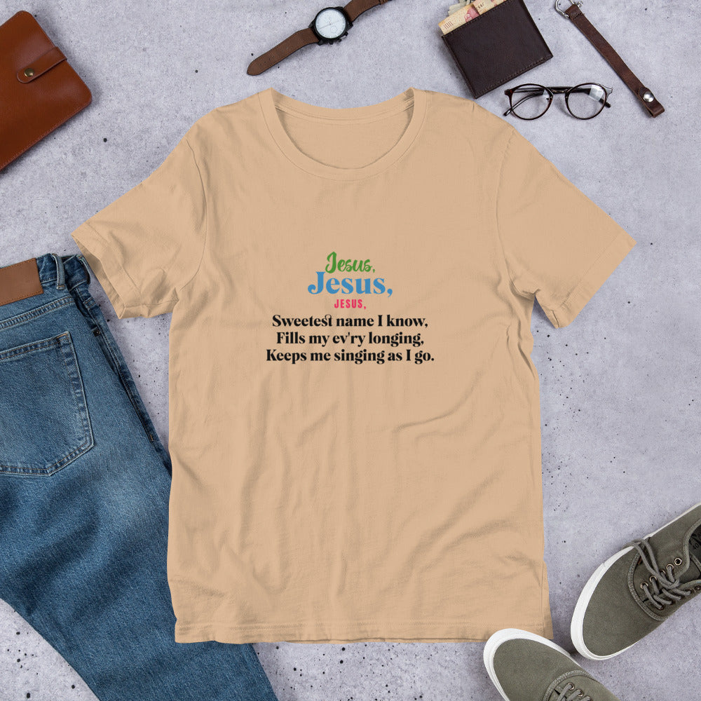 He Keeps Me Singing (Jesus, sweetest name I know) Hymn Unisex t-shirt - You Are Seen Greetings